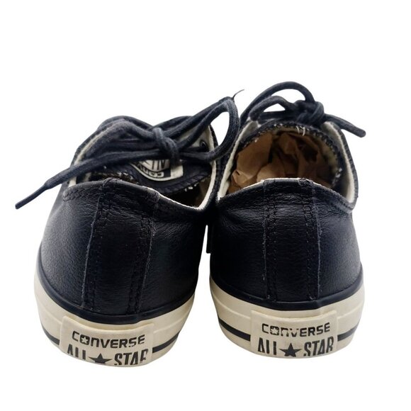 Converse‎ Leather Black Lace Up Flat Sneaker Shoes Slip On Round Toe Size 3 EU35 - Picture 6 of 9